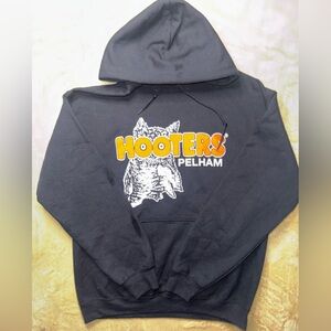 Hooters Black Hoodie with Orange and White Logo